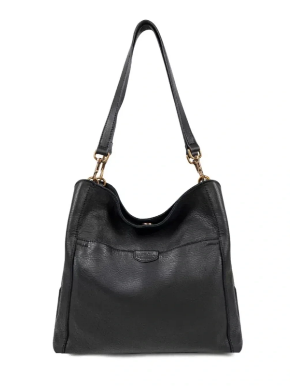 American Leather Co. Austin Triple Entry Bucket Black Shoulder Bag Purse